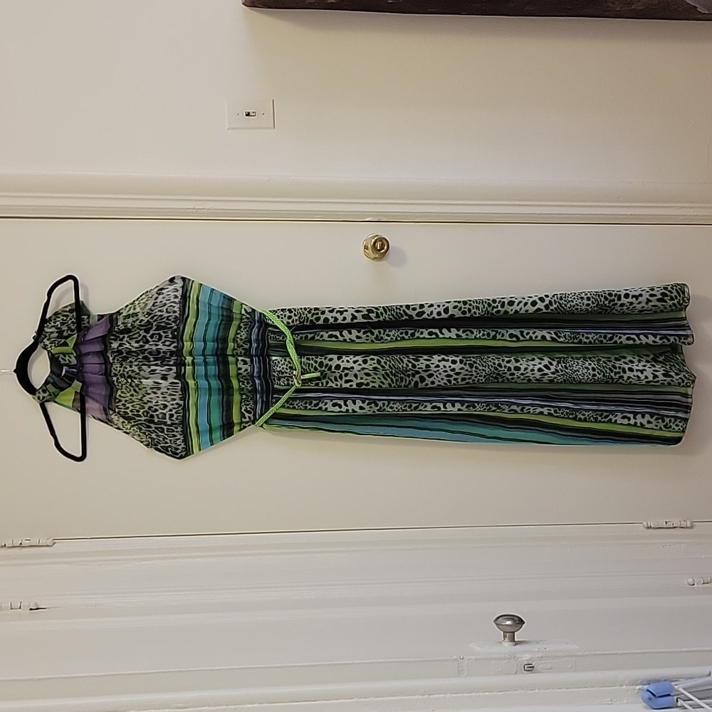 Maxy Leopard Print Dress, Color Green, Size L/ EU40
